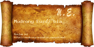 Mudrony Euzébia névjegykártya